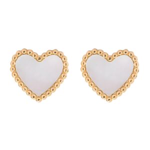 Pendientes de acero inoxidable bañado en oro de 18k "corazos"